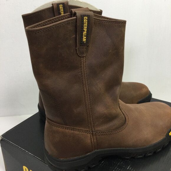 CAT Caterpillar P51034 Drawbar Pull-On Soft Toe Summer Brown Work Boots Shoes - Picture 2 of 12